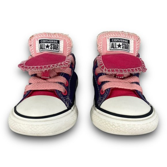 Converse Chuck Taylor Double Tongue Sneakers 732566F Purple Pink Toddler 6 - Picture 5 of 9